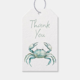 Etiqueta Para Presente Caráter Personalizado de Caranguejo em Aquarela Co