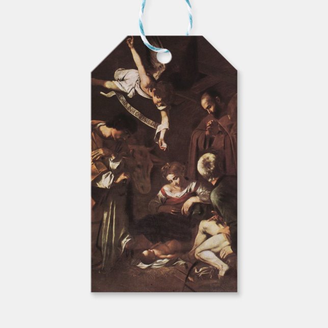Etiqueta Para Presente Caravaggio - Natividade com a Rua Francis & Rua La (Frente)