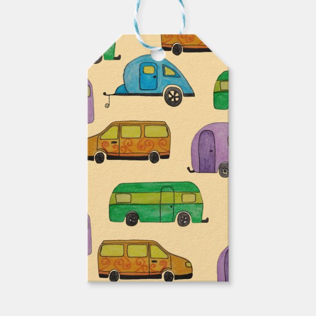 Etiqueta Para Presente Caravanas de camping (Frente)
