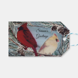 Etiqueta Para Presente Cardeais de Saudações da Estação