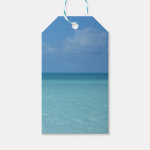 Etiqueta Para Presente Caribe Horizonte Turquesa Tropical Azul