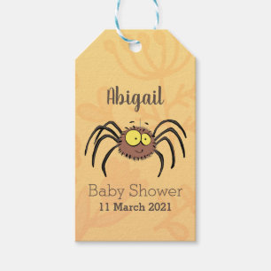 Etiqueta Para Presente Caricatura engraçada de aranha fofa