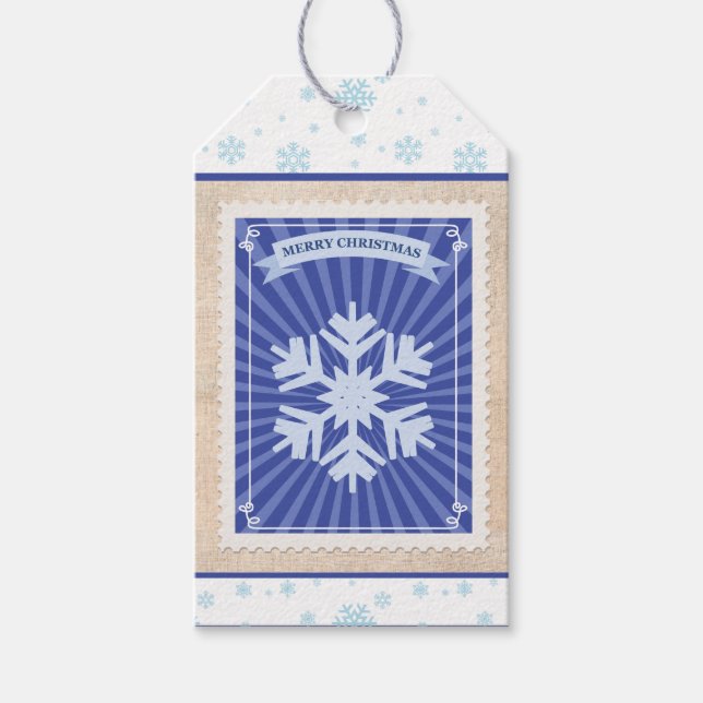 Etiqueta Para Presente Carimbo de Papel Retroativo Personalizado Floco de (Frente)