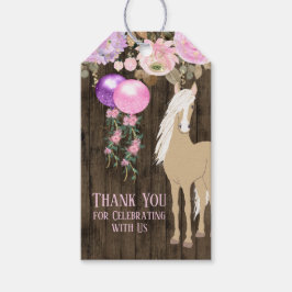 Etiqueta Para Presente Carneiro bonito Floral Barnwood Aniversário Tag