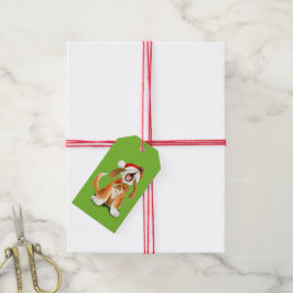 Etiqueta Para Presente Carol de Natal cantando etiqueta verde de presente