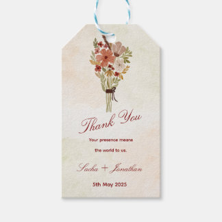 Etiqueta Para Presente Cartão de agradecimento de casamento elegante