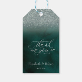 Etiqueta Para Presente Cartão de Agradecimento Elegante com Brilho Bokeh 