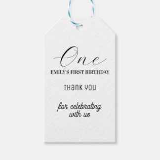Etiqueta Para Presente Cartão de aniversário minimalista com foto