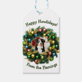 Etiqueta Para Presente Cartão de Foto Feliz Howlidays
