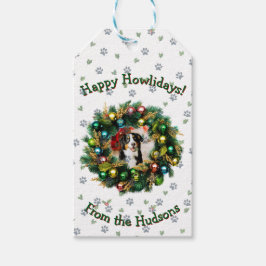 Etiqueta Para Presente Cartão de Foto Feliz Howlidays