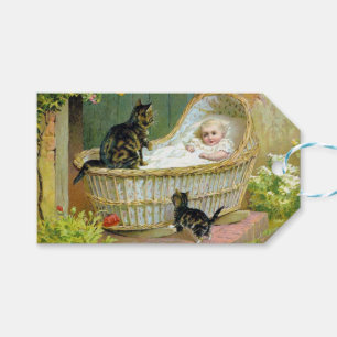 Etiqueta Para Presente Cartão postal para bebês, gatos e gatinhos