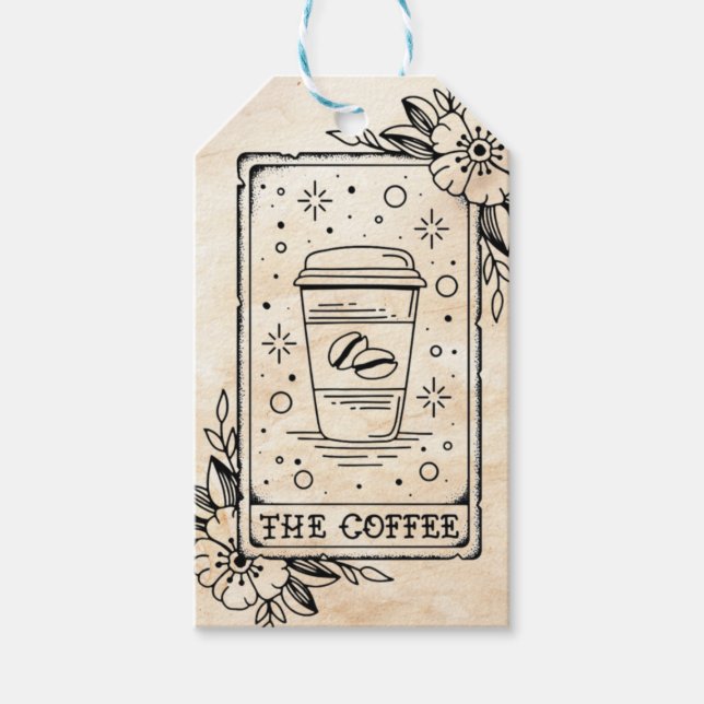 Etiqueta Para Presente Cartão Tarot Café (Frente)