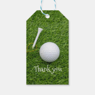 Etiqueta Para Presente Cartões de agradecimentos a golfista com bola de