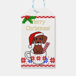 Etiqueta Para Presente Cartografia de Natal Dachshund Mustache