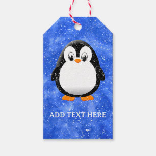 Etiqueta Para Presente Cartografia de Pinguim-Gato Personalizada de Inver