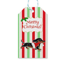 Cartoon de Natal Dachshund Snowflakes