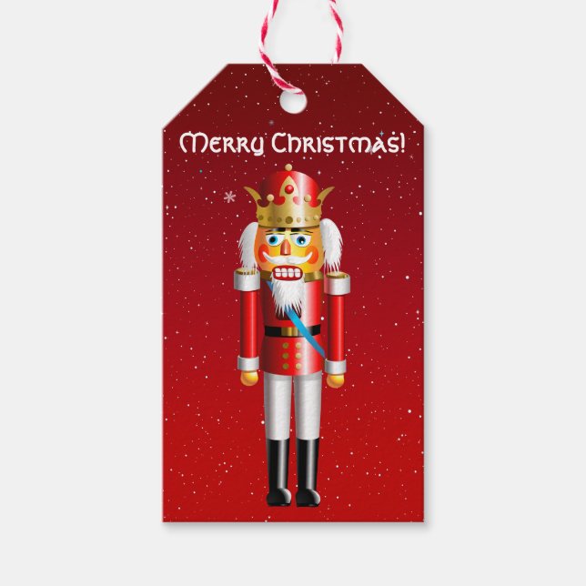 Etiqueta Para Presente Cartoon Engraçado Nutcracker King (Frente)