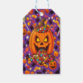 Etiqueta Para Presente Cartoon Engraçado Pumpkin