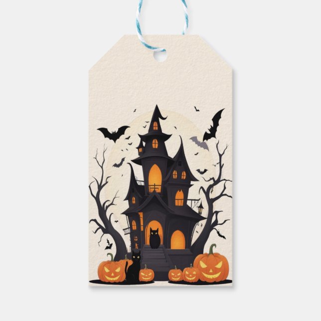 Etiqueta Para Presente Casa Assombrada e Noite de Abóbora (Verso)