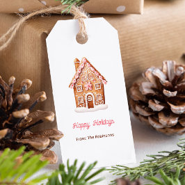 Etiqueta Para Presente Casa de Biscoito de Natal Felizes Festas