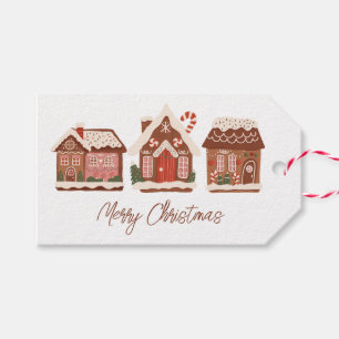 Etiqueta Para Presente Casa de Natal de Pão de Mel Personalizada Festa de