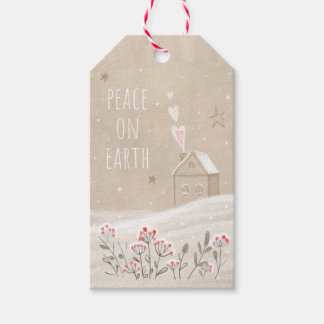 Etiqueta Para Presente Casa de Natal russa em Snow Medium Gift Bag