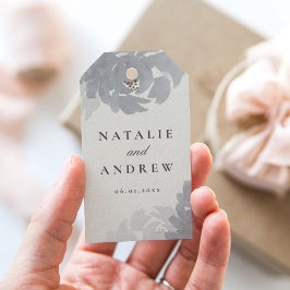 Etiqueta Para Presente Casais de casamento florescem aquarela favorecimen