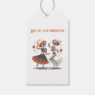 Etiqueta Para Presente Casal de Esqueleto Dançante Personalizado do Día d