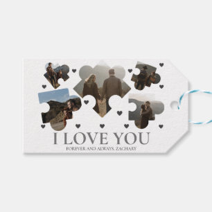 Etiqueta Para Presente Casal de Quebra-cabeça de Amor Simples dia de os n