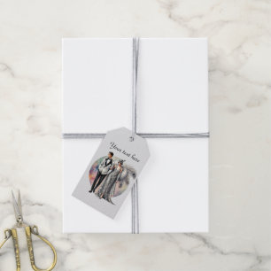 Etiqueta Para Presente Casal elegante Art Deco personalizável