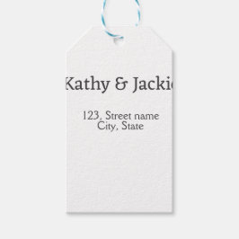 Etiqueta Para Presente Casal preto e branco nome endereço cidade estado s