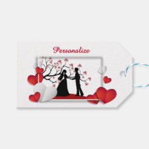 Casal Romântico Silhoutte Red Hearts Personalizado