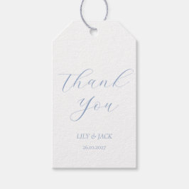 Etiqueta Para Presente Casamento Azul e Branco Obrigado Favor Bag