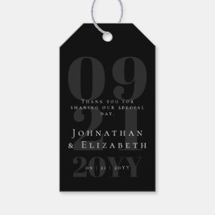 Etiqueta Para Presente Casamento Black Minimalist Bold Type