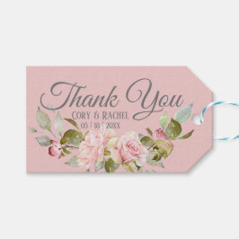 Etiqueta Para Presente Casamento bonito de Rosas Púrpuras e Rosa