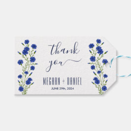 Etiqueta Para Presente Casamento Botânico Azul Cornflower