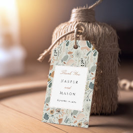 Etiqueta Para Presente Casamento Botânico Moderno do Século médio