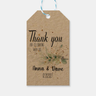 Etiqueta Para Presente Casamento Botânico Personalizado Obrigado