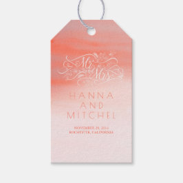 Etiqueta Para Presente Casamento Branco Da Tipografia Elegante Pink Water