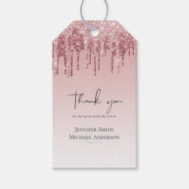 Etiqueta Para Presente CASAMENTO Brilho Rosa Ouro Rosa Mais Barato