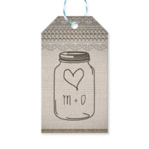 Casamento Cardíaco Rustic Burlap Lace Mason Jar