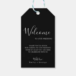 Etiqueta Para Presente Casamento Chic Simples, Negro E Branco Clássico