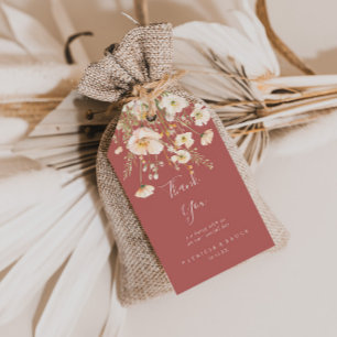 Etiqueta Para Presente Casamento Clássico Boho Blush Wildflower Obrigado