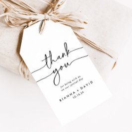 Etiqueta Para Presente Casamento Clássico Branco Negro Obrigado