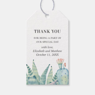 Etiqueta Para Presente Casamento com água suculenta. obrigado Cactus