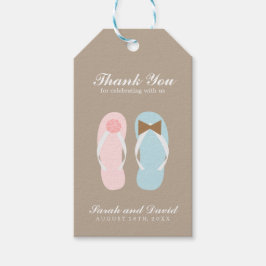 Etiqueta Para Presente Casamento com as Sandálias de Praia dele e dela