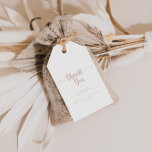 Etiqueta Para Presente Casamento com Caligrafia rosa Dourada Obrigado<br><div class="desc">Este obrigado de casamento da caligrafia rosa-ouro que você favorece são perfeitos para uma recepção de casamento rústica. O design simples e elegante apresenta a tipografia de script clássico e de rico em rosa dourado e branco. Personalize essas etiquetas com uma mensagem curta, seus nomes e sua data de casamento....</div>