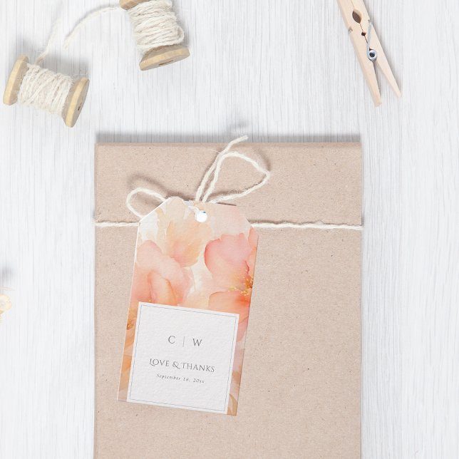 Etiqueta Para Presente Casamento com Flor Moderno, Obrigado (Criador carregado)
