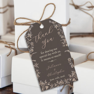 Etiqueta Para Presente Casamento com Flores Silvestres Rústicas Elegantes