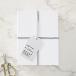 Etiqueta Para Presente Casamento com Letra Script Minimalista Preto e Bra